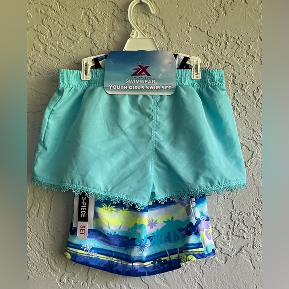 ZeroXposur Youth Girls 3-Piece Swim Set - Blue and Purple (NWT)- Size 14 - Picture 3 of 5